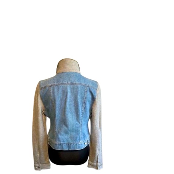 Bar Ill Jean Jacket with Sweatshirt Sleeves Size M - Picture 3 of 5